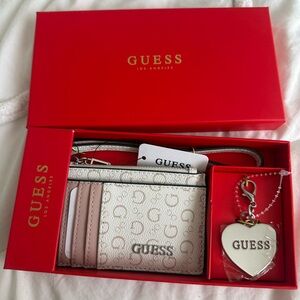 Guess Red Gift Box with White and Pink Card Holder
